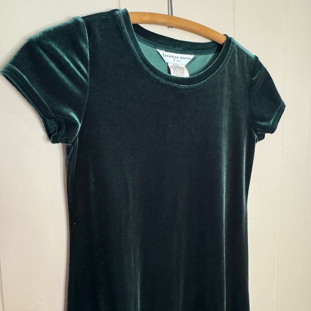 Vintage Jonathan Martin Kids Forest Green Dress, girls size 10